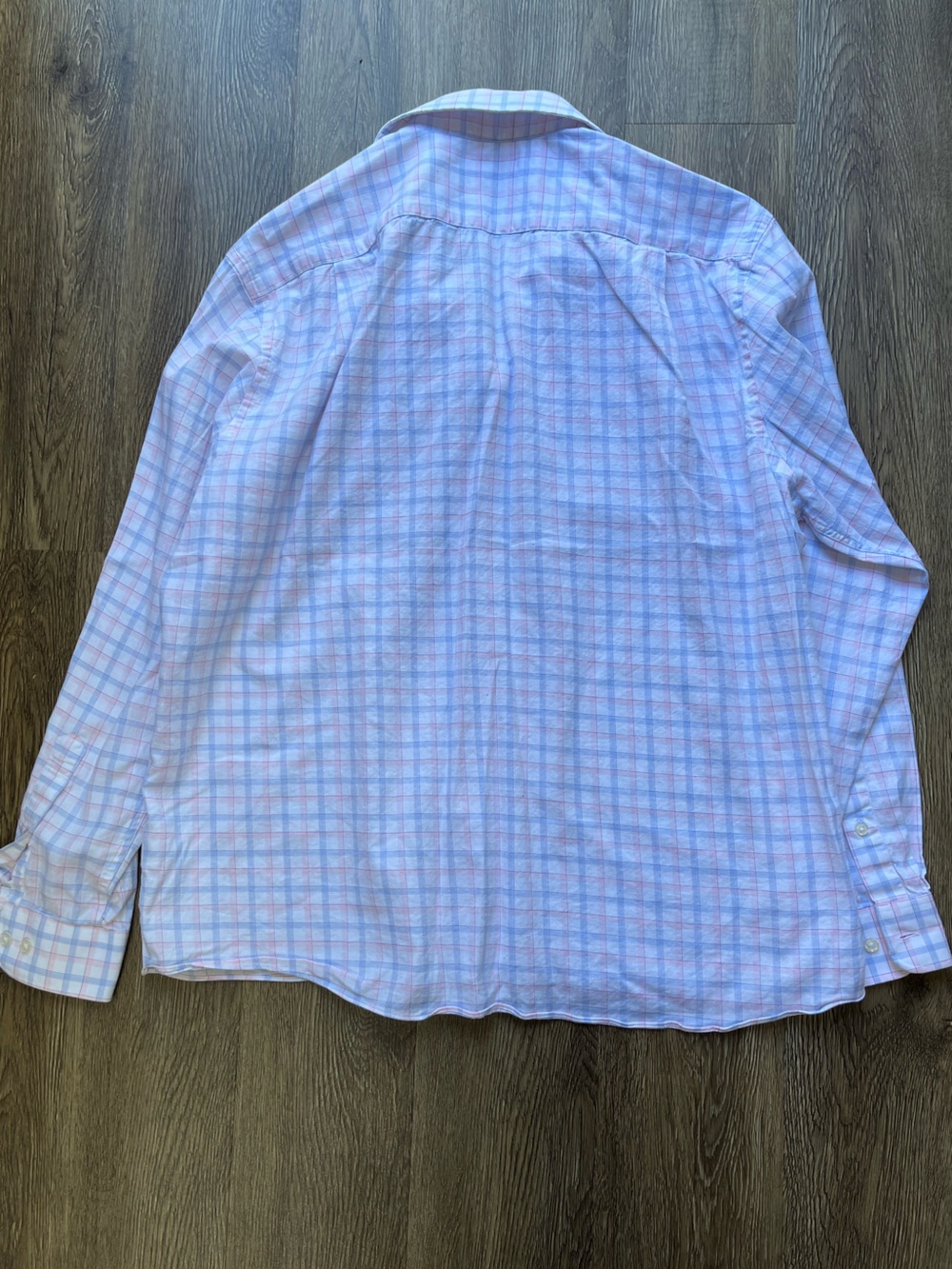 Tommy Hilfiger Pastel Blue and Pink Plaid Dress Shirt - Picture 5 of 5
